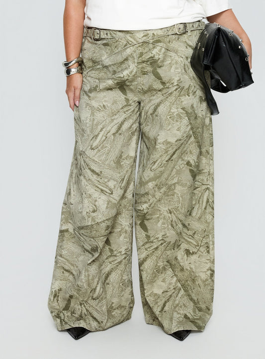 Mckinley Mid Rise Wide Leg Jeans Camouflage Curve