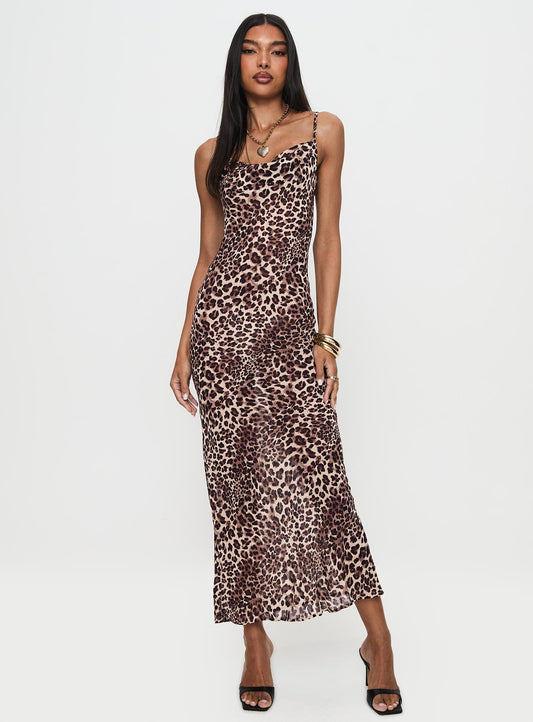 Paolina Maxi Dress Leopard