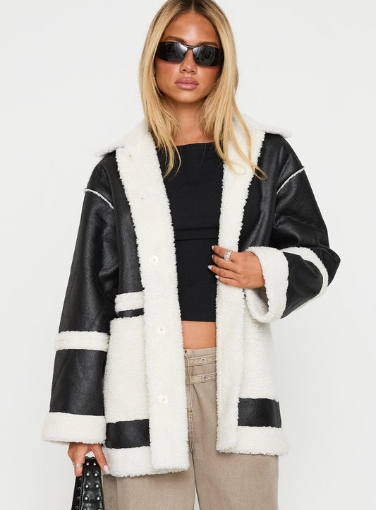 Lexie Faux Leather Jacket Black