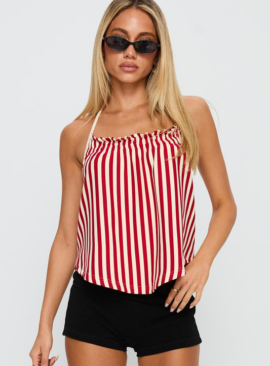 Full Of Flash Top Red Stripe