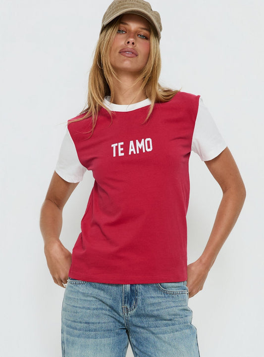 Te Amo Tee Crimson