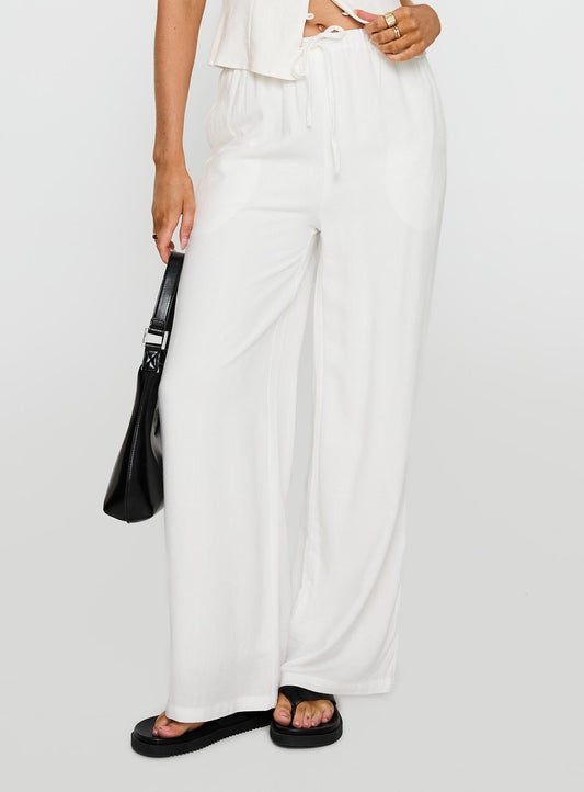Parklea Linen Blend Pants White