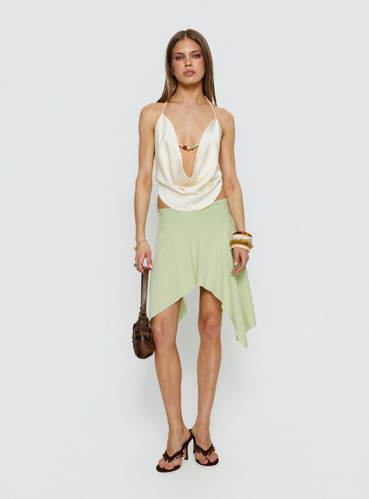 Daelen Waterfall Midi Skirt Mint
