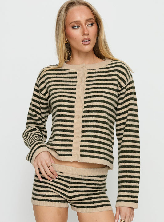 Kollens Knit Cardigan Beige Multi