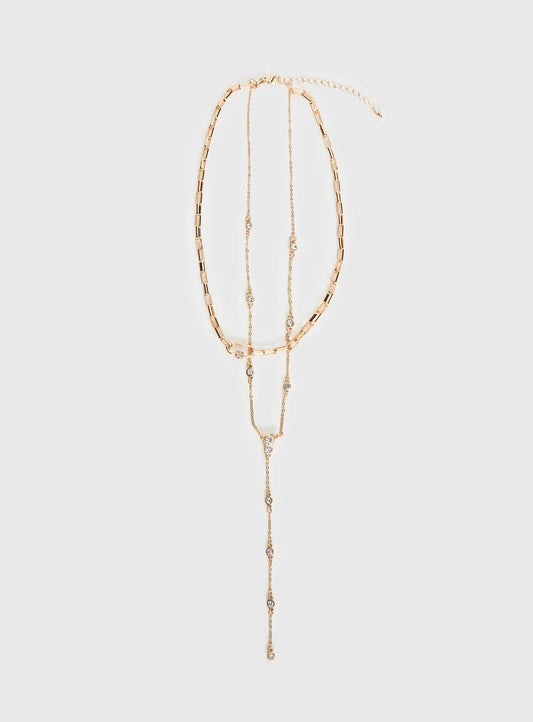 Jasenia Layered Y Necklace Gold