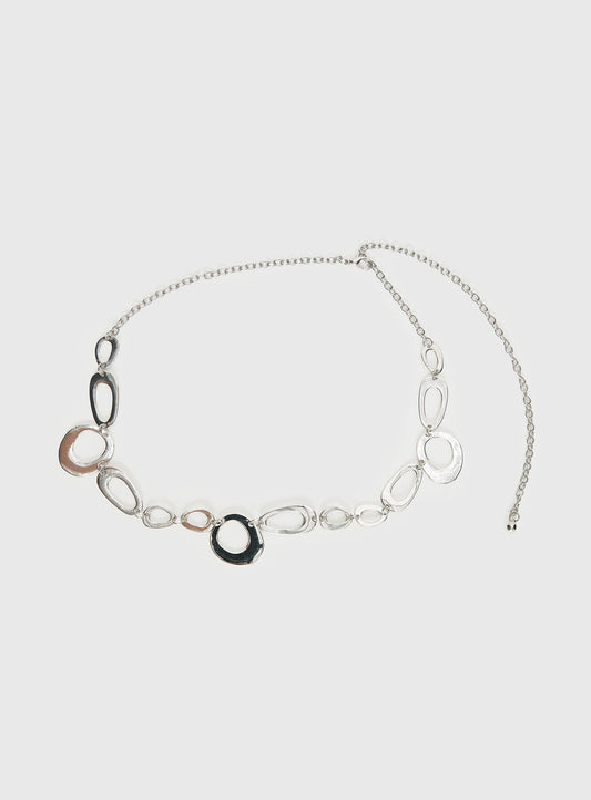 Wavelength Chain Belt Silver