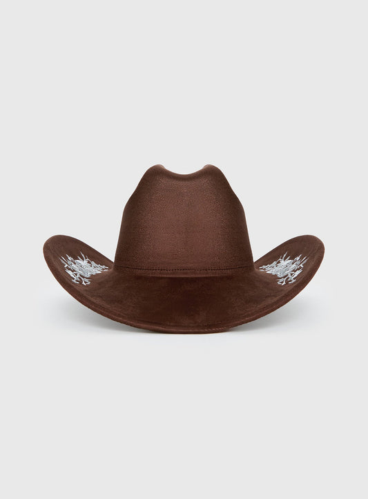 Another Level Embroidered Cowboy Hat Brown