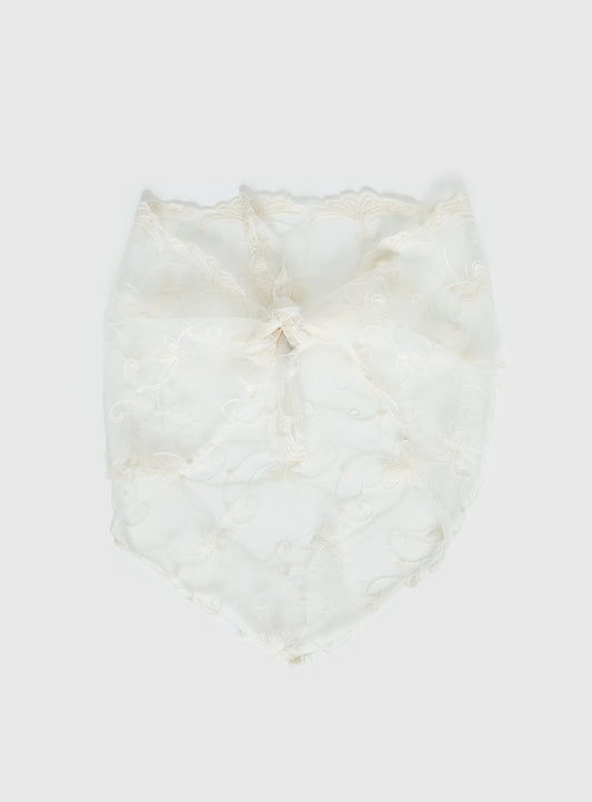 Brigette Lace Bandana White