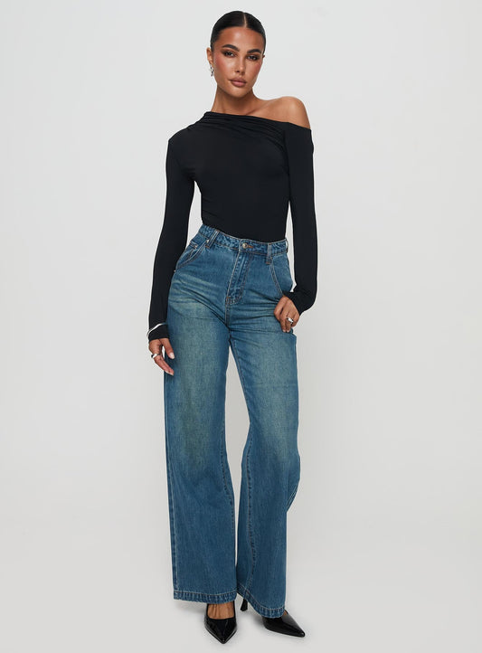 Antilles One Shoulder Bodysuit Black