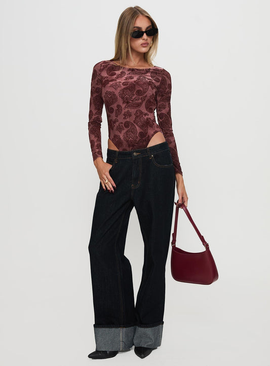 Spruce Bodysuit Red Paisley