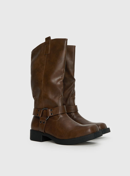 Wrecked Western Boots Brown