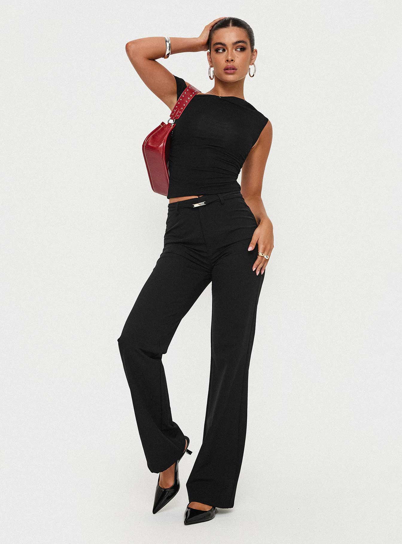 Flounce Pants Black