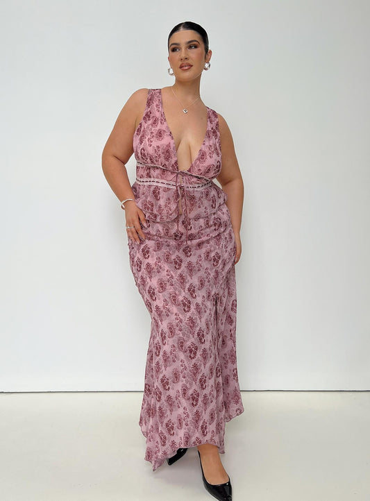 Nikolise Maxi Skirt Purple Curve