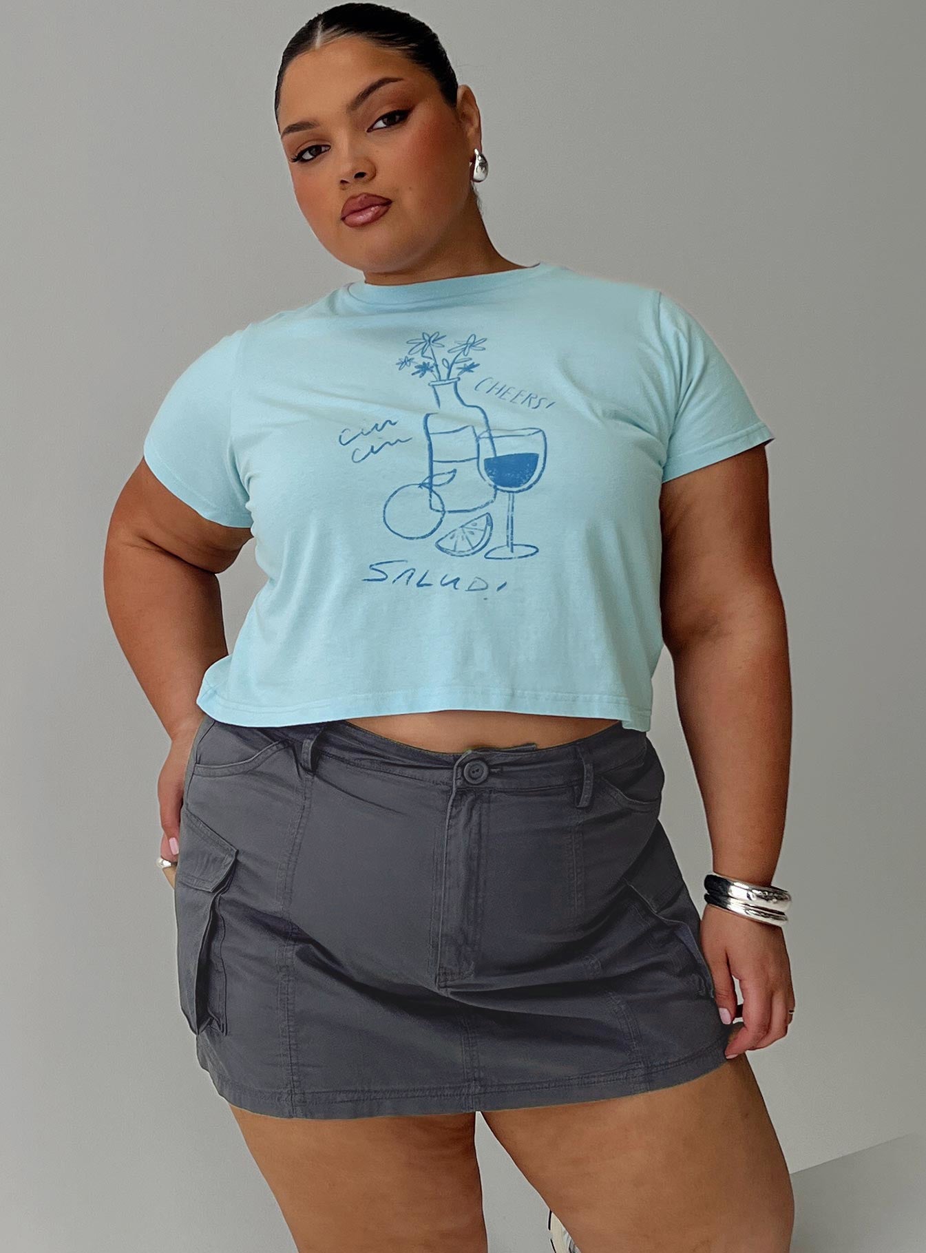 Lieutenant Cargo Mini Skirt Slate