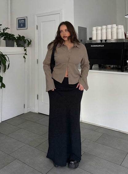 Jodie Maxi Skirt Black Petite
