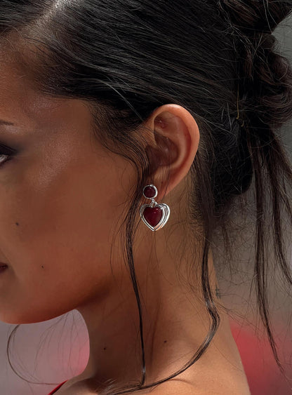 Blanchette Earrings Silver / Red