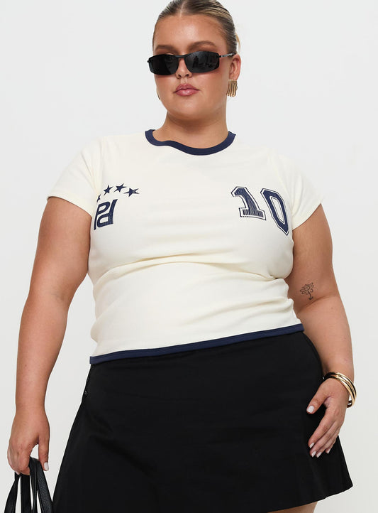 Track Record Graphic Top Cream Curve