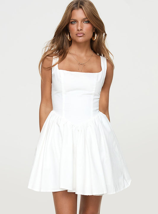 Straplie Mini Dress White