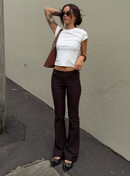 Kinkirk Flared Pants Chocolate Tall