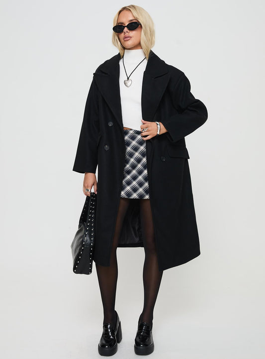 Inferno Longline Coat Black