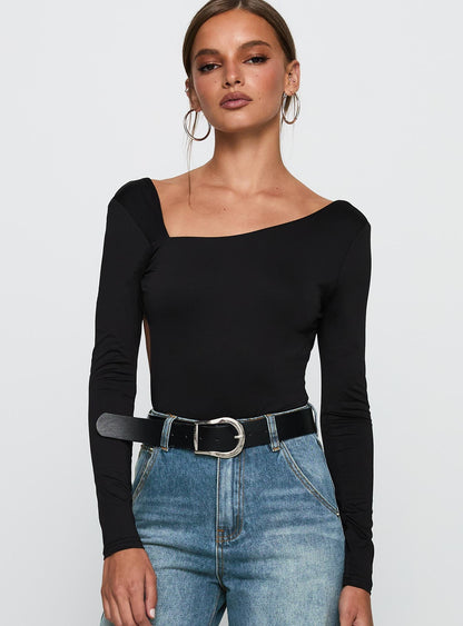 Look This Good Backless Bodysuit Black