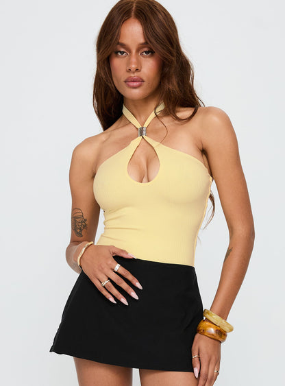 Dulce Vita Hardware Detail Bodysuit Lemon