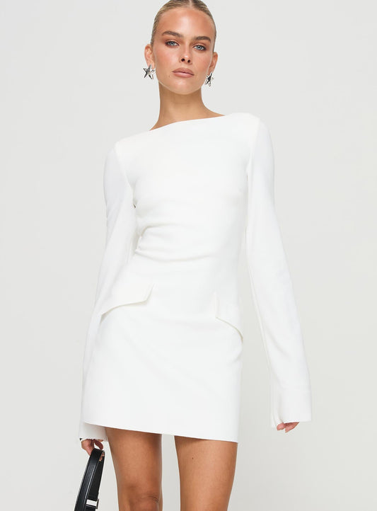 Carters Long Sleeve Mini Dress White Petite