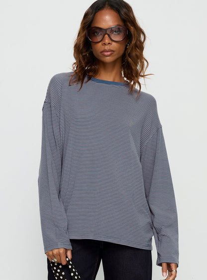 Marlah Long Sleeve Top Blue Stripe