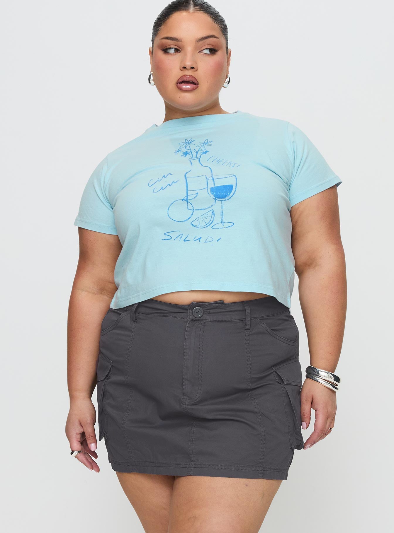 Lieutenant Cargo Mini Skirt Slate