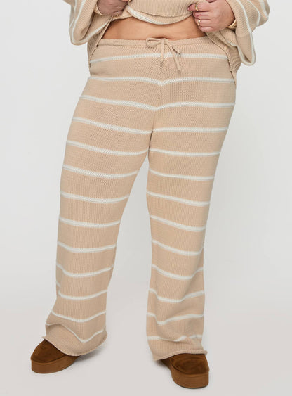 Read Your Mind Knit Pant Cream Stripe