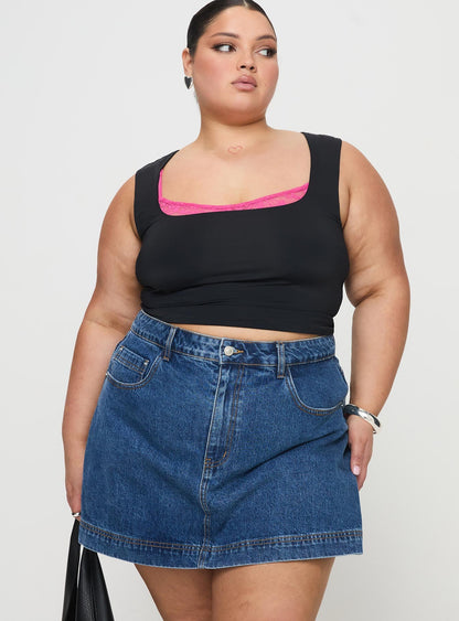 Gazelle Denim Skort Mid Wash Curve