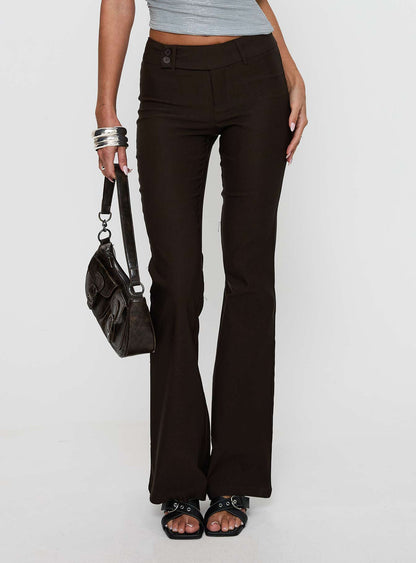 Kinkirk Flared Pants Chocolate Petite