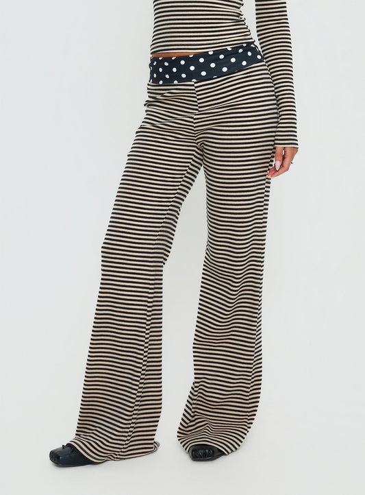 Virenna Fold Over Pants Black Multi