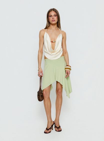 Daelen Waterfall Midi Skirt Mint