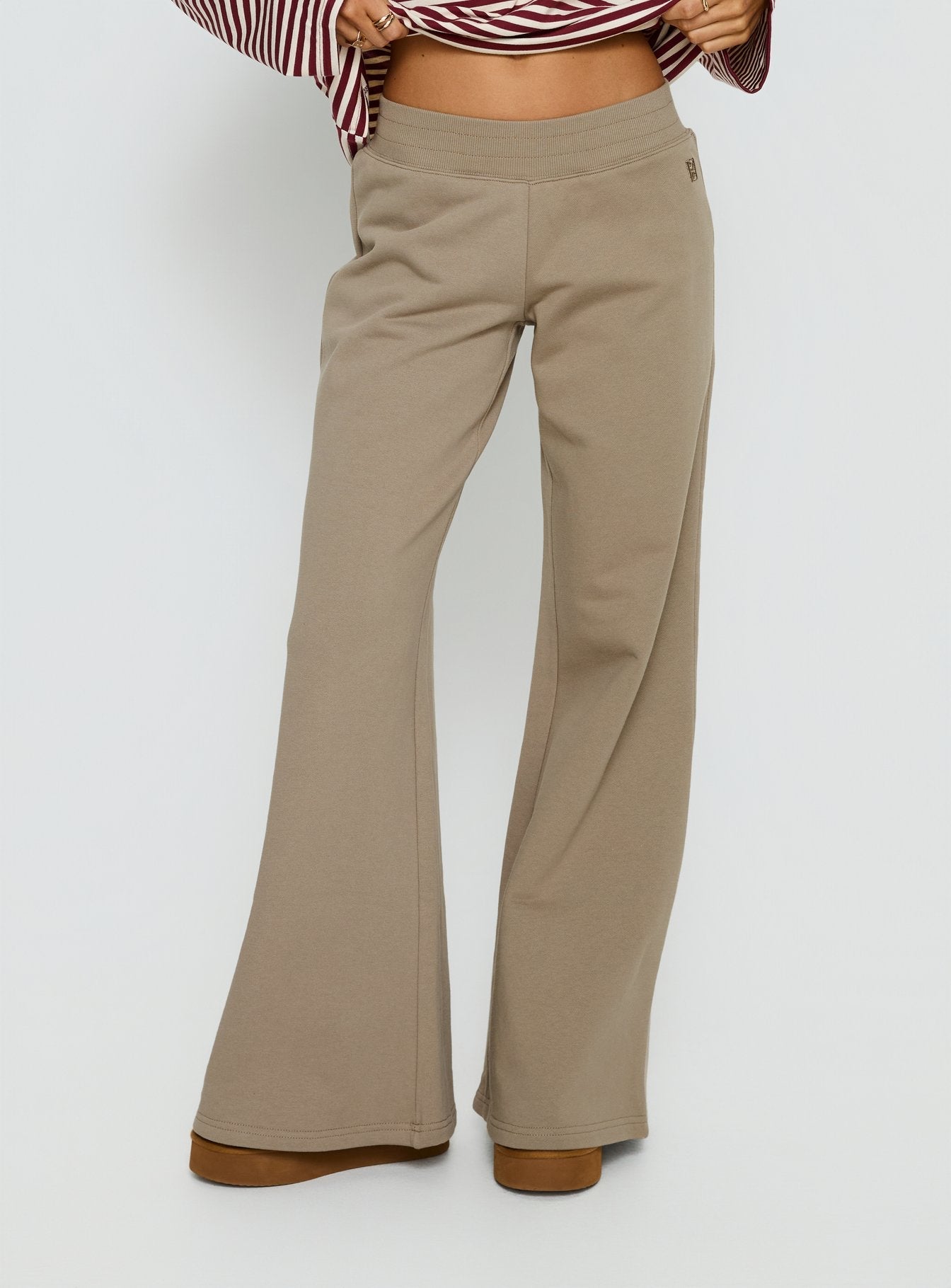 Summits Flared Track Pants Latte