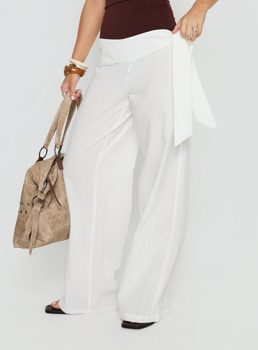 Wave Dancer Tie Pant White