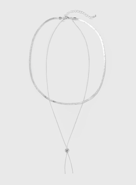 Let Me Love Layered Necklace Silver