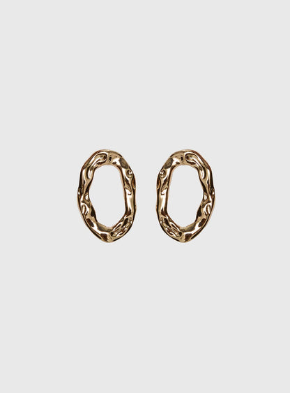 Rumie Oval Earrings Gold