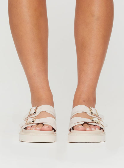 Ma Belle Sandals Cream Faux Suede