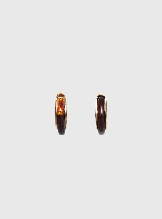 Still Love Hoop Earrings Gold / Brown