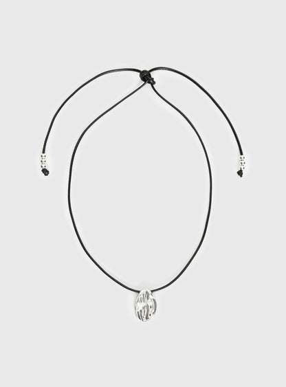 Mayve Cord Necklace Silver