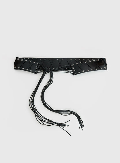 Yeva Tassel Belt Black