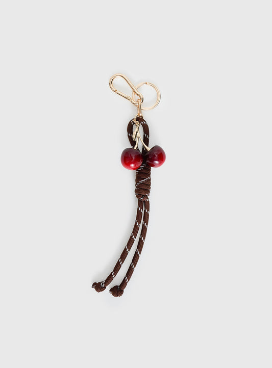 Tell Me More Cherry Keychain Gold