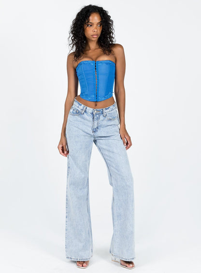 Yamie Bustier Top Blue