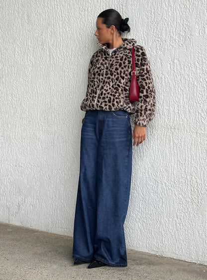 Naylor Mid Rise Wide Leg Jeans Mid Blue Denim Tall