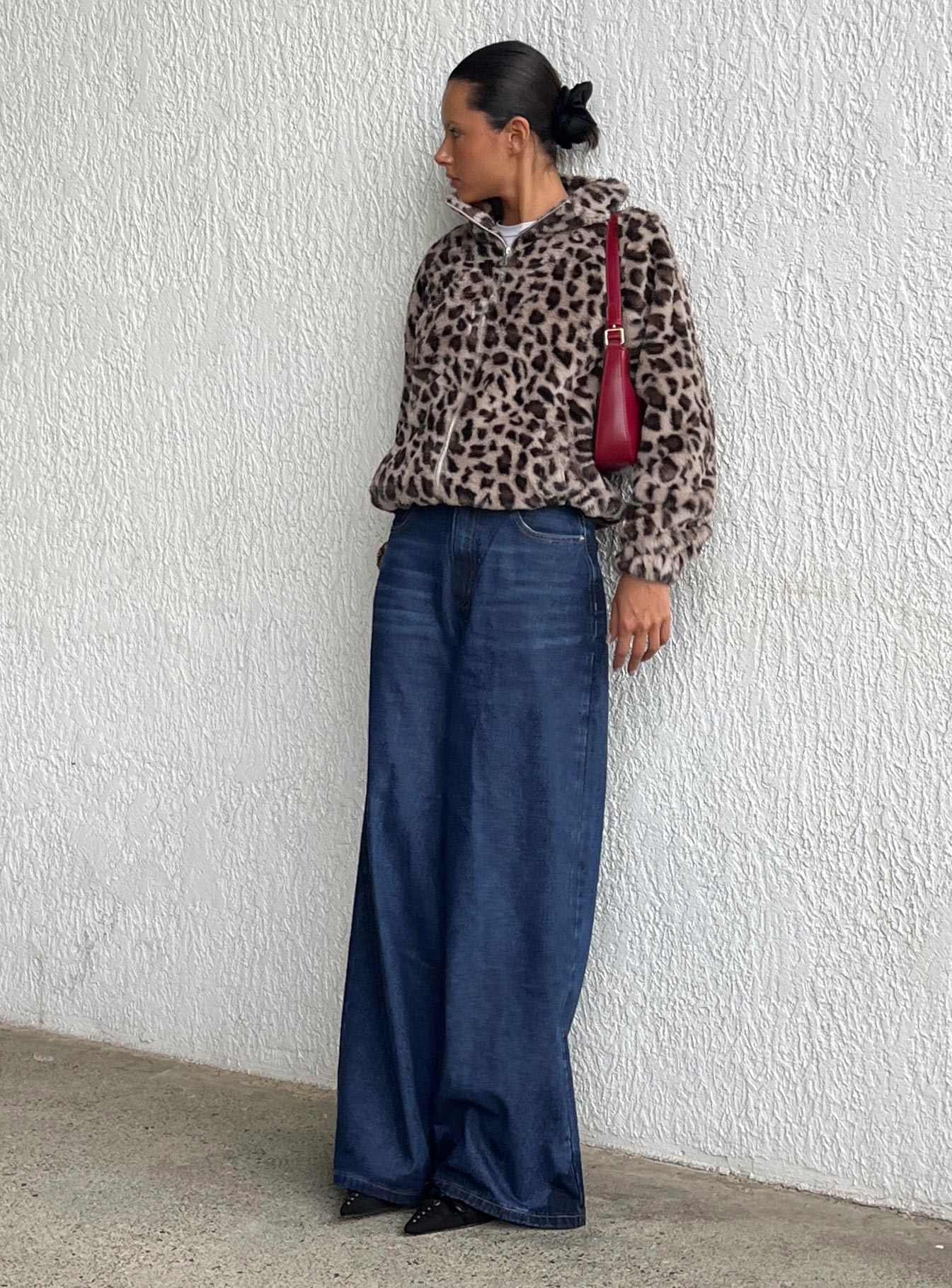 Naylor Mid Rise Wide Leg Jeans Mid Blue Denim Petite