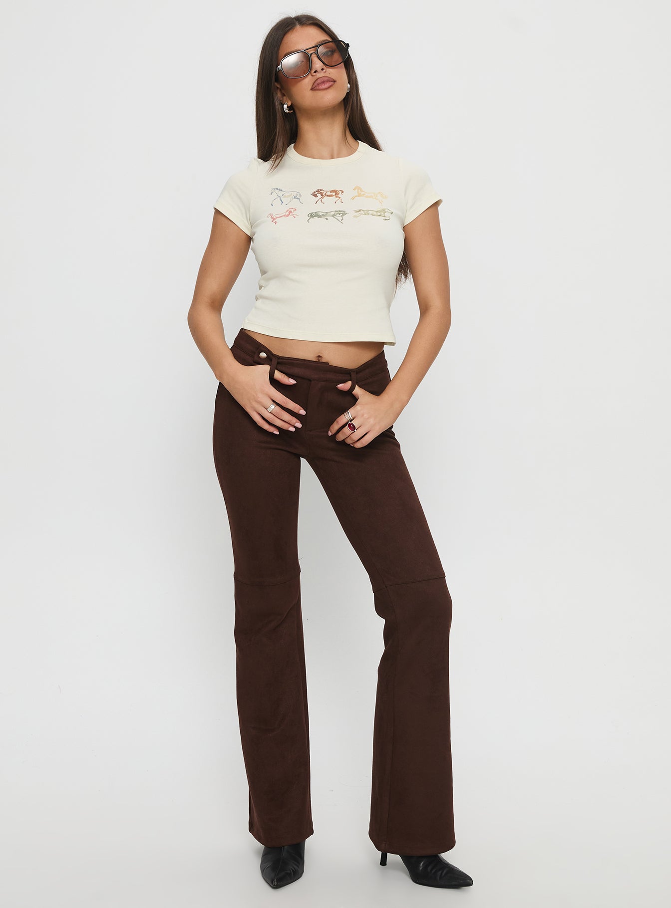 In The West Horse Baby Tee Cream