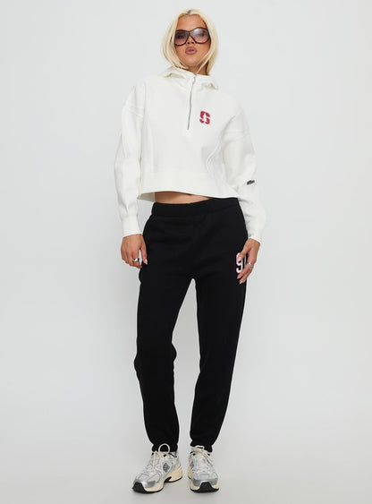 Stanford Buttersport Half-zip Hoodie White