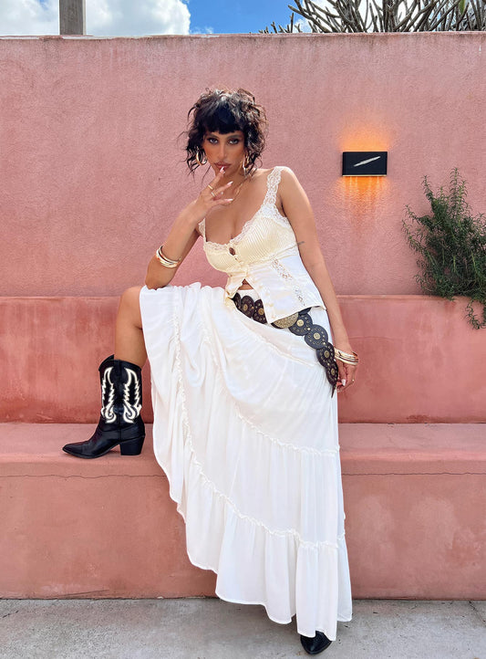 Miriah Maxi Skirt White Low Impact