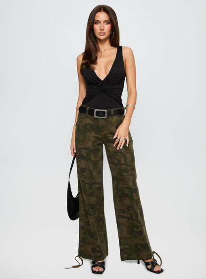 Midnight In Paris Backless Bodysuit Black